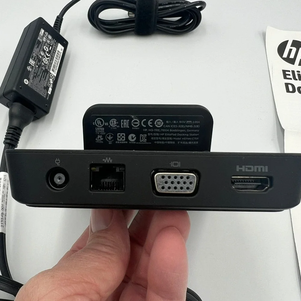 HP ElitePad Docking Station HSTNN-C75X Black Very Good HDMI VGA USB Ethernet